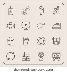 Modern, simple vector icon set with freelancer, sweet, hot, water, music, reload, cream, buy, chart, note, tv, freelance, retail, television, computer, musical, sound, work, phone, pool, sky icons