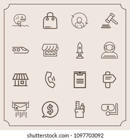 Modern, simple vector icon set with way, mobile, frame, fish, arrow, seafood, tag, fashion, glass, sea, shipping, paper, stationery, mail, estate, office, message, package, house, business, post icons