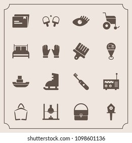 Modern, simple vector icon set with fashion, spring, tennis, technology, bed, white, laboratory, ship, beautiful, birdhouse, glove, brush, house, ocean, hygiene, file, paper, clean, nest, care,  icons