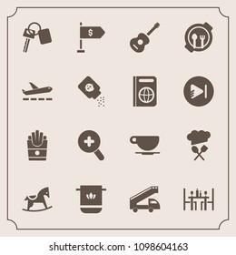 Modern, simple vector icon set with cup, towel, transportation, chief, location, auto, baby, cotton, music, kid, table, musical, bathroom, zoom, snack, french, health, glass, cloth, guitar, fast icons