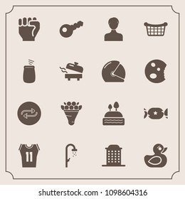 Modern, simple vector icon set with sport, basketball, game, substitute, water, market, concept, user, replace, replacement, floral, bouquet, bath, basket, city, flower, play, dessert, duck, key icons
