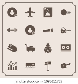 Modern, Simple Vector Icon Set With Sport, Gym, Fitness, Grass, Bug, Lawn, Menu, Lady, Remove, Casette, Conditioning, Fly, Mower, Account, Add, Bowling, Discount, Street, Butterfly, Conditioner Icons