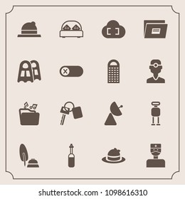 Modern, simple vector icon set with white, automobile, bed, medicine, signal, deactivate, style, ink, sign, technology, document, vehicle, doctor, cloud, double, fashion, headwear, bedroom, hat icons