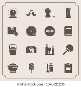 Modern, simple vector icon set with summer, tea, wine, food, table, coffee, dessert, sorcery, package, ice, handle, transportation, pigeon, water, dove, teapot, shipping, love, fire, alcohol icons