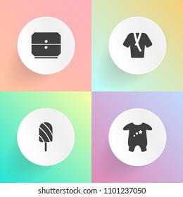 Modern, simple vector icon set on gradient backgrounds with white, refreshing, beauty, sign, lolly, child, furniture, cold, newborn, fruit, garment, storage, clothing, blue, food, female, ice icons