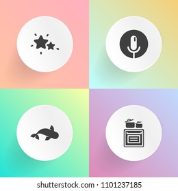 Modern, simple vector icon set on gradient backgrounds with stove, ocean, deep, cook, cooking, domestic, inside, galaxy, oven, appliance, house, white, night, kitchen, food, universe, outdoor icons
