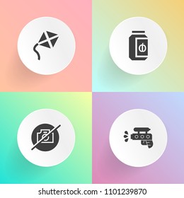 Modern, simple vector icon set on gradient backgrounds with squirt, wet, not, joy, water, shoot, picture, forbidden, fun, sky, kite, sweet, entertainment, spray, information, play, weapon, child icons