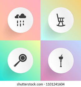 Modern, simple vector icon set on gradient backgrounds with light, water, furniture, white, rain, celebrate, meal, bucket, wet, storm, drink, iron, celebration, utensil, drop, modern, raindrop icons