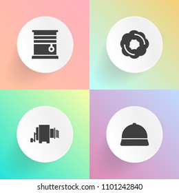 Modern, simple vector icon set on gradient backgrounds with bakery, menu, sweet, cafe, elegance, breakfast, apartment, light, pastry, cooking, cupcake, room, interior, cookie, house, doughnut icons
