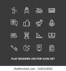 Modern, simple vector icon set on dark background with sign, star, red, care, checklist, tick, fish, liquid, fishing, water, presentation, nurse, list, check, lipstick, sand, fashion, hour, bank icons