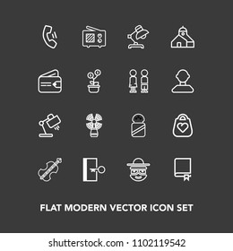 Modern, simple vector icon set on dark background with library, study, salt, beacon, sign, cell, seamark, technology, book, education, food, sea, signal, leather, music, ingredient, character icons