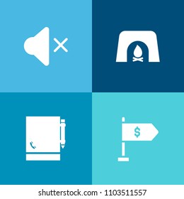 Modern, simple vector icon set on colorful background with sign, finance, festive, note, dollar, room, off, paper, notebook, interior, interface, financial, document, holiday, concept, office icons