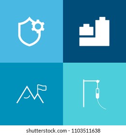 Modern, simple vector icon set on colorful background with key, white, health, element, hospital, medical, drug, mountain, nurse, car, gear, rock, baby, care, horse, network, security, internet icons