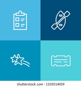 Modern, simple vector icon set on colorful background with abstract, water, admission, oar, travel, questionnaire, rowing, sport, tick, entertainment, old, form, test, sign, show, bright, mark icons