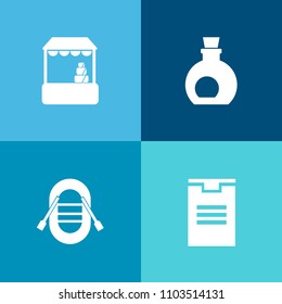 Modern, simple vector icon set on colorful background with cart, sail, transport, raw, market, mediterranean, consumer, lifestyle, travel, yacht, transportation, packaging, grocery, package, box icons