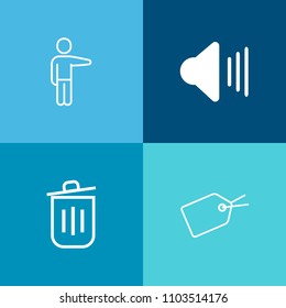 Modern, simple vector icon set on colorful background with woman, shop, volume, young, recycling, business, professional, adult, female, can, bin, people, girl, recycle, technology, web, price icons