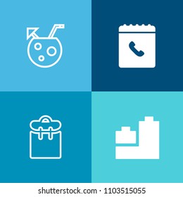 Modern, simple vector icon set on colorful background with lime, bear, pretty, mobile, fruit, cocktail, professional, telephone, child, duck, ice, cold, pass, passenger, game, summer, internet icons