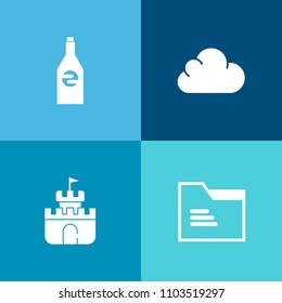 Modern, simple vector icon set on colorful background with vacation, empty, background, template, sand, sign, clean, bottle, beverage, beach, glass, web, file, business, outdoor, object, network icons