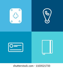 Modern, simple vector icon set on colorful background with page, pay, notebook, technology, cash, money, currency, credit, business, gambling, pin, book, cheque, mobile, investment, vegas, win icons