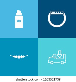 Modern, simple vector icon set on colorful background with bottle, mobile, jewelry, fashion, open, screen, scent, spray, delivery, freight, cargo, transportation, shipping, device, accessory icons