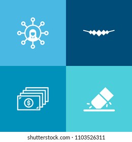 Modern, simple vector icon set on colorful background with fashion, mobile, education, school, display, object, coin, element, change, eraser, website, cutout, erasing, cash, luxury, jewelry icons