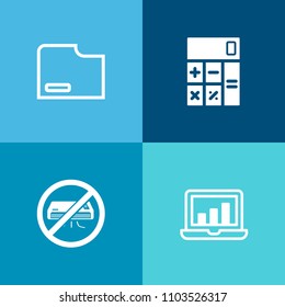 Modern, simple vector icon set on colorful background with digital, office, data, computer, conditioner, element, background, technology, page, electronic, paper, sign, calculator, white, no icons