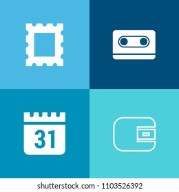 Modern, simple vector icon set on colorful background with empty, dollar, timetable, money, calendar, photo, plan, finance, schedule, payment, event, retro, sound, pay, credit, time, day, object icons