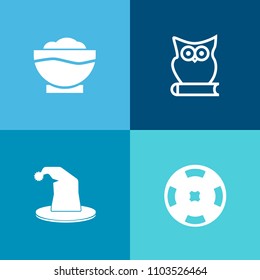 Modern, simple vector icon set on colorful background with food, burger, gambling, entertainment, chef, drawing, cute, pictogram, show, fortune, bird, wildlife, performance, leisure, kitchen icons