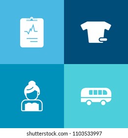 Modern, simple vector icon set on colorful background with medicine, transportation, healthy, medical, hospital, sign, textile, cardiology, care, tee, cardiogram, pulse, clothes, street, couple icons