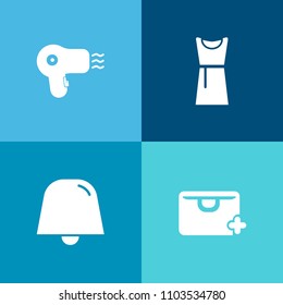 Modern, simple vector icon set on colorful background with style, business, interface, simple, white, notification, salon, hair, girl, shape, beautiful, shop, air, clothing, equipment, add, bell icons