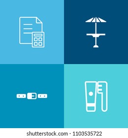 Modern, simple vector icon set on colorful background with buckle, belt, currency, fasten, table, light, health, dollar, cash, paste, money, bank, business, brush, drink, banking, financial, top icons