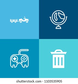 Modern, simple vector icon set on colorful background with planet, business, travel, cargo, environmental, recycling, background, pollution, geography, ecology, auto, sphere, web, technology icons