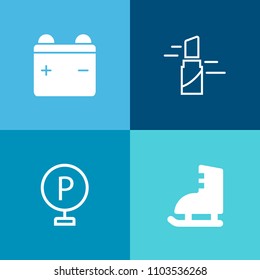 Modern, simple vector icon set on colorful background with charger, fashion, cosmetic, automobile, energy, charge, technology, lipstick, vehicle, lot, beautiful, white, beauty, road, full, lip icons