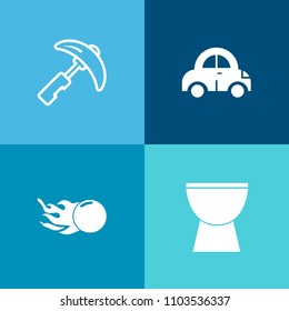 Modern, simple vector icon set on colorful background with percussion, tower, acoustic, industry, speed, transport, star, music, piano, machinery, work, machine, concept, building, sign, road icons