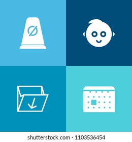 Modern, simple vector icon set on colorful background with schedule, sign, information, girl, happy, time, toddler, highway, rubbish, date, street, recycle, business, calendar, kid, timetable icons