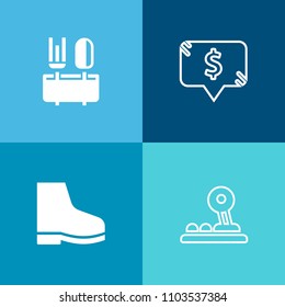 Modern, simple vector icon set on colorful background with cooking, silhouette, foot, menu, sale, fork, glossy, black, concept, eat, fashion, button, square, food, web, object, sport, frame icons