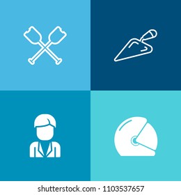 Modern, simple vector icon set on colorful background with old, speed, construction, hammer, motor, water, wrench, men, man, kayak, screwdriver, motorcycle, bike, tool, sea, sport, work, road icons