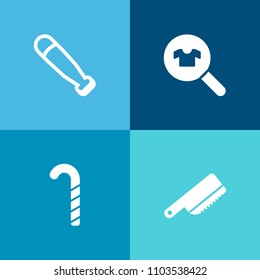 Modern, simple vector icon set on colorful background with play, sport, recreation, white, stick, game, fork, lifestyle, knife, lollipop, spoon, lolly, food, restaurant, candy, clothing, female icons
