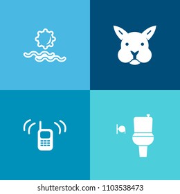Modern, simple vector icon set on colorful background with ringing, washroom, phone, female, public, baby, light, summer, happy, nature, cute, easter, graphic, rabbit, call, male, sunrise, wc icons