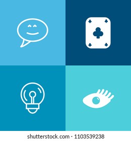 Modern, simple vector icon set on colorful background with health, electricity, game, young, vegas, chat, power, woman, model, smile, innovation, face, beauty, body, female, communicate, talk icons