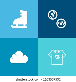 Modern, simple vector icon set on colorful background with sport, shoe, typography, activity, weather, technology, tshirt, business, winter, t-shirt, wealth, ice, blade, cool, bank, finance, web icons