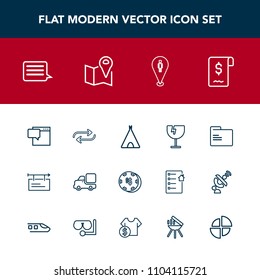 Modern, simple vector icon set with graph, adventure, replacement, chat, billboard, substitute, map, sign, transportation, file, location, office, poster, camp, business, banner, chart, window icons