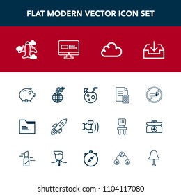 Modern, simple vector icon set with cocktail, space, folder, file, money, banking, business, paper, finance, summer, drink, addiction, travel, no, home, web, sign, explosion, tobacco, power icons