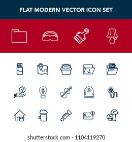 Modern, simple vector icon set with garbage, cable, technology, road, plug, usb, business, idea, rubbish, trash, folder, switch, basket, bulb, glasses, investment, table, light, finance, , money icons