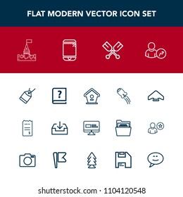 Modern, Simple Vector Icon Set With Bill, Web, Mobile, Paddle, Building, Financial, Medieval, Phone, Website, Paper, Cell, Extreme, Space, Sky, Parachuting, Canoe, Wooden, Castle, Spaceship, Oar Icons