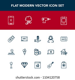 Modern, simple vector icon set with woman, cream, money, food, life, blackboard, storage, tree, background, arrow, web, white, hand, girl, bank, credit, board, coaxial, camera, equipment, drill icons