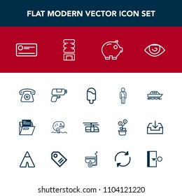 Modern, simple vector icon set with yacht, food, sweet, drink, fish, human, transportation, sea, office, file, male, boy, technology, economy, eye, water, paper, ocean, boat, payment, cheque icons