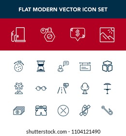 Modern, simple vector icon set with eyesight, hour, banner, perfume, photo, petrol, glasses, nature, communication, traffic, space, road, summer, hourglass, gas, chat, sand, photography, eye icons
