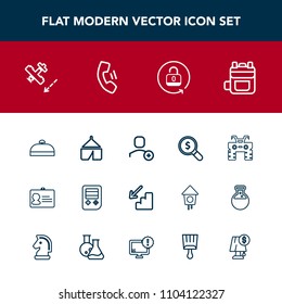 Modern, simple vector icon set with plane, camp, nature, leather, atv, technology, web, wheel, user, quad, extreme, identity, adventure, luggage, open, delete, trip, down, airplane, lock, home icons