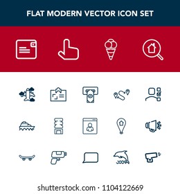 Modern, simple vector icon set with plane, identity, card, boat, office, atm, white, ship, wallet, task, id, map, personal, food, machine, container, estate, airplane, cream, profile, male, plan icons